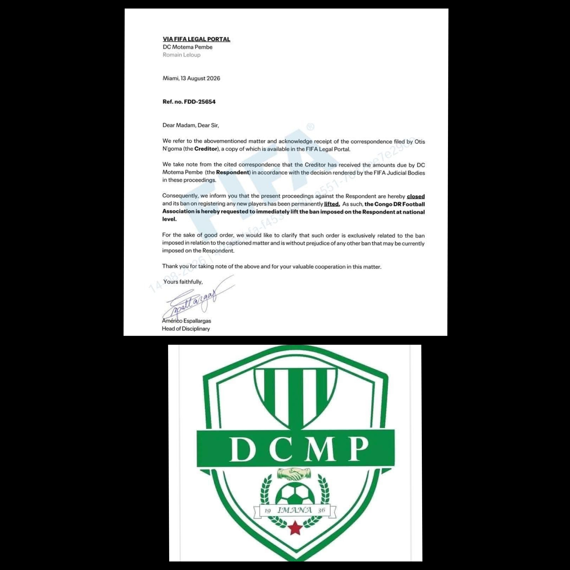 RDC : le DCMP peut de nouveau recruter après la levée de sa sanction par la FIFA